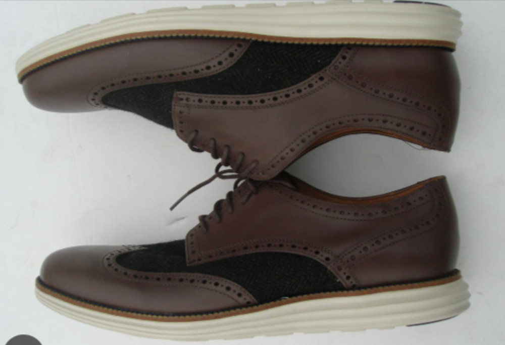 Cole Haan ØriginalGrand Wingtip Oxford Men's Shoes Brown Leather White Sole 9.5